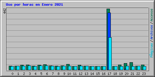 Uso por horas en Enero 2021