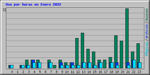 Uso por horas en Enero 2022