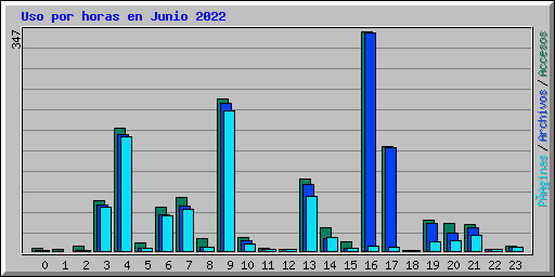 Uso por horas en Junio 2022