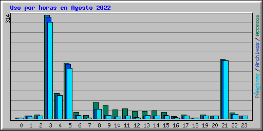 Uso por horas en Agosto 2022